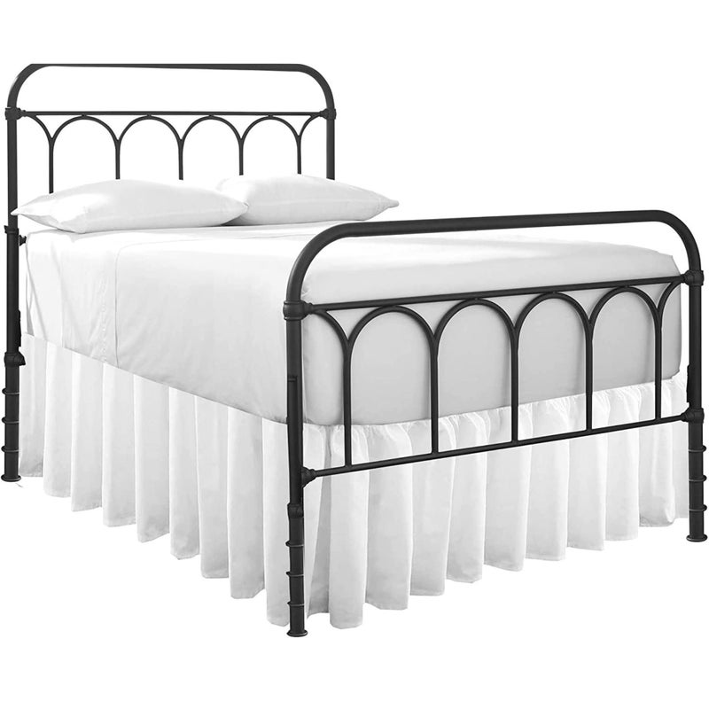 Cottingon Ruffled Bed Skirt with Split Corners-Dust Ruffle - 21" Drop 100% Microfiber Soft,Sheen & Luxurious Look - Bed Skirts (White -Queen) - Image 1